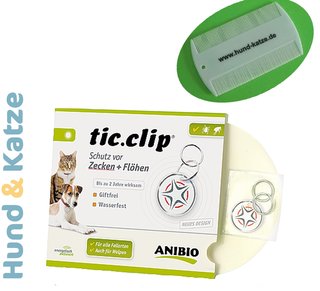 Anibio Tic Clip Anhänger Schutz Vor Zecken Und Flöhen Gratis Flohkamm